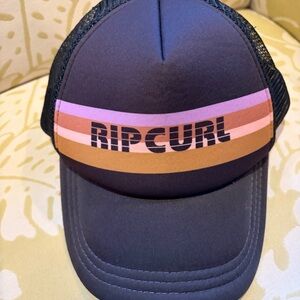 Rip Curl Black Cap with Pink and Orange Stripes